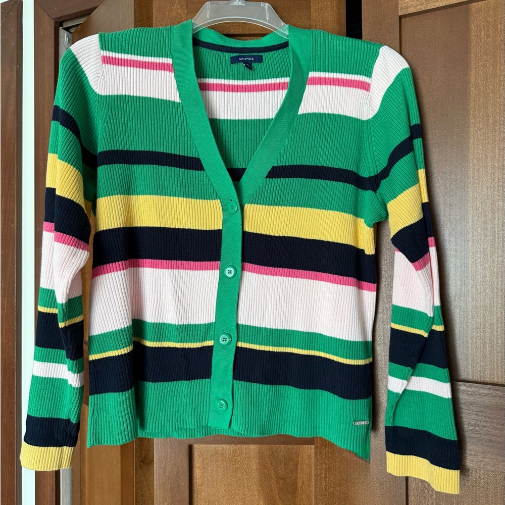 Nautica Multicolor Striped Cardigan OfficeCore